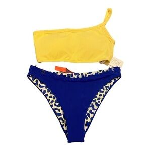 L*Space Axel Top in Yellow/ Maaji Reversible Bikini Bottom NWT